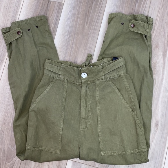 Zara women’s wide leg high rise cotton linen pants size 4 - Picture 5 of 8